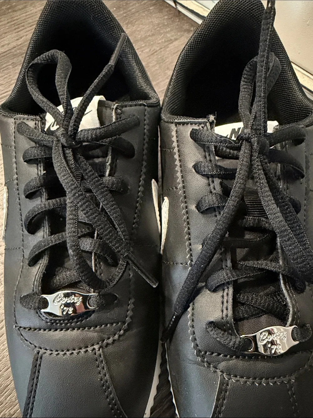 Nike Black & White Cortez-Style Low Top Sneakers